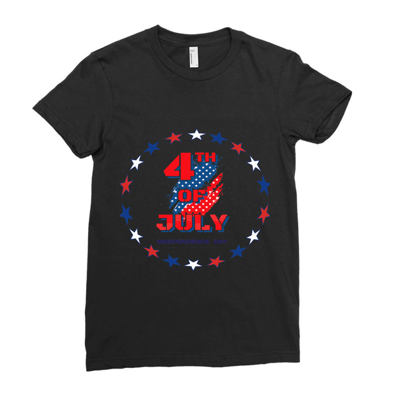 Happy 4th Of July American Flag Patriotic Usa Dalm Ladies Fitted T-Shirt by JESSICASIMONSEN | Artistshot