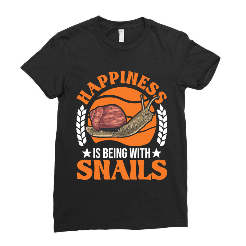 Limited Edition Happiness Is Being With Snails Sna Ladies Fitted T-Shirt by rebeccacameron | Artistshot