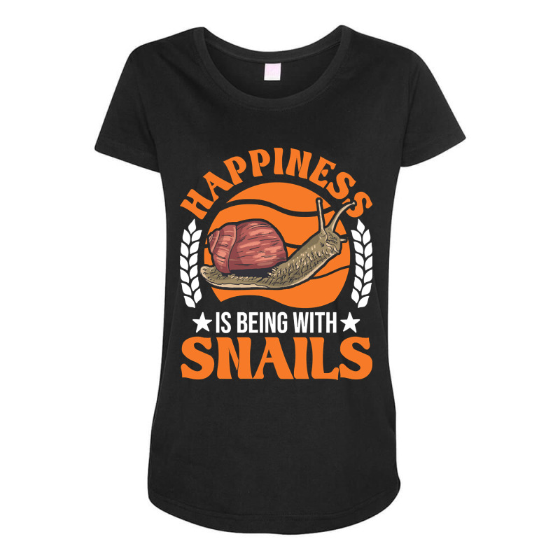 Limited Edition Happiness Is Being With Snails Sna Maternity Scoop Neck T-shirt by rebeccacameron | Artistshot