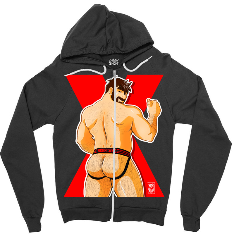 Adam Likes Jockstraps   Red Zipper Hoodie by venooskafilav | Artistshot