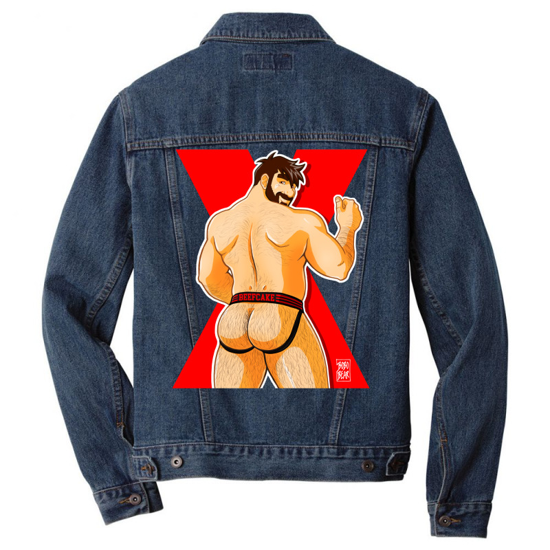 Adam Likes Jockstraps   Red Men Denim Jacket by venooskafilav | Artistshot