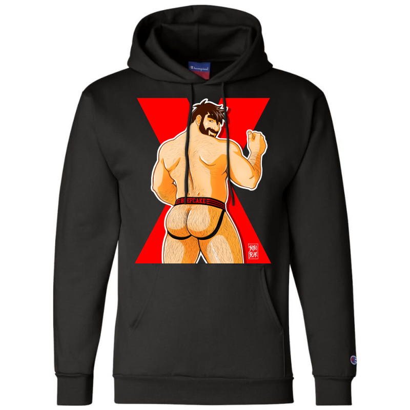 Adam Likes Jockstraps   Red Champion Hoodie by venooskafilav | Artistshot