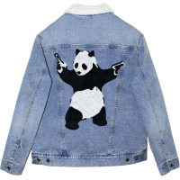 Banksy Panda With Guns Unisex Sherpa-lined Denim Jacket | Artistshot