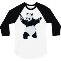 Banksy Panda With Guns 3/4 Sleeve Shirt | Artistshot