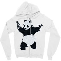 Banksy Panda With Guns Zipper Hoodie | Artistshot