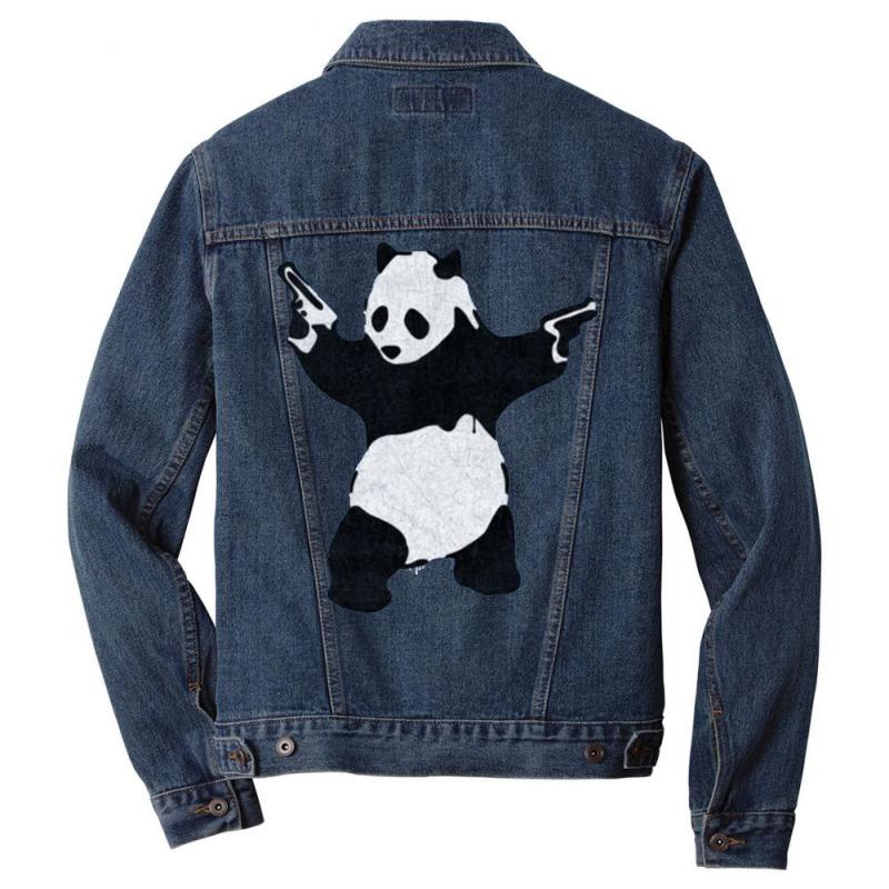 Banksy Panda With Guns Men Denim Jacket by venooskafilav | Artistshot