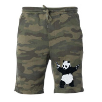 Banksy Panda With Guns Fleece Short | Artistshot