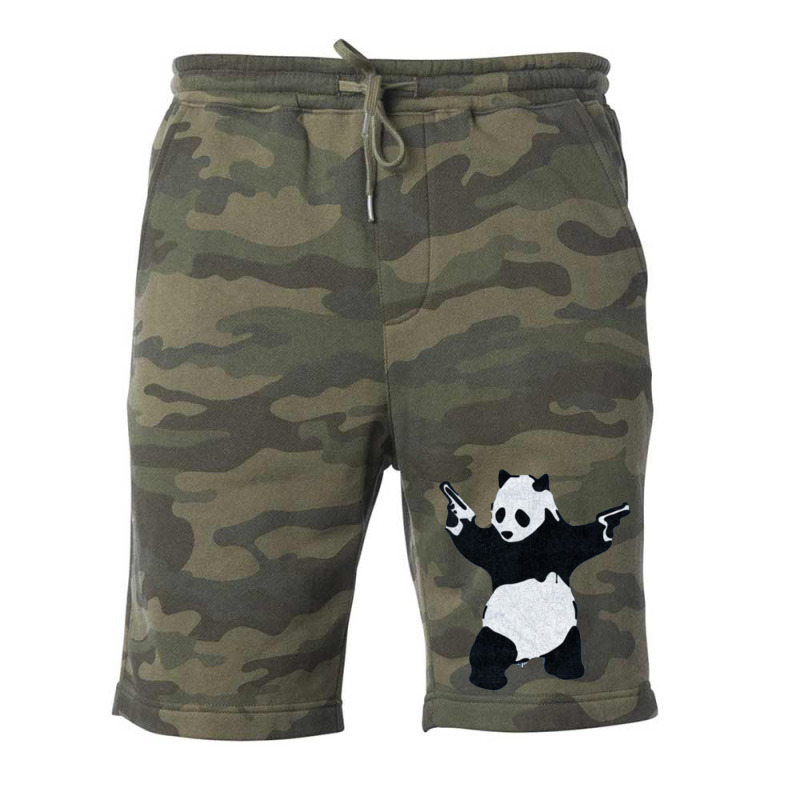 Banksy Panda With Guns Fleece Short by venooskafilav | Artistshot