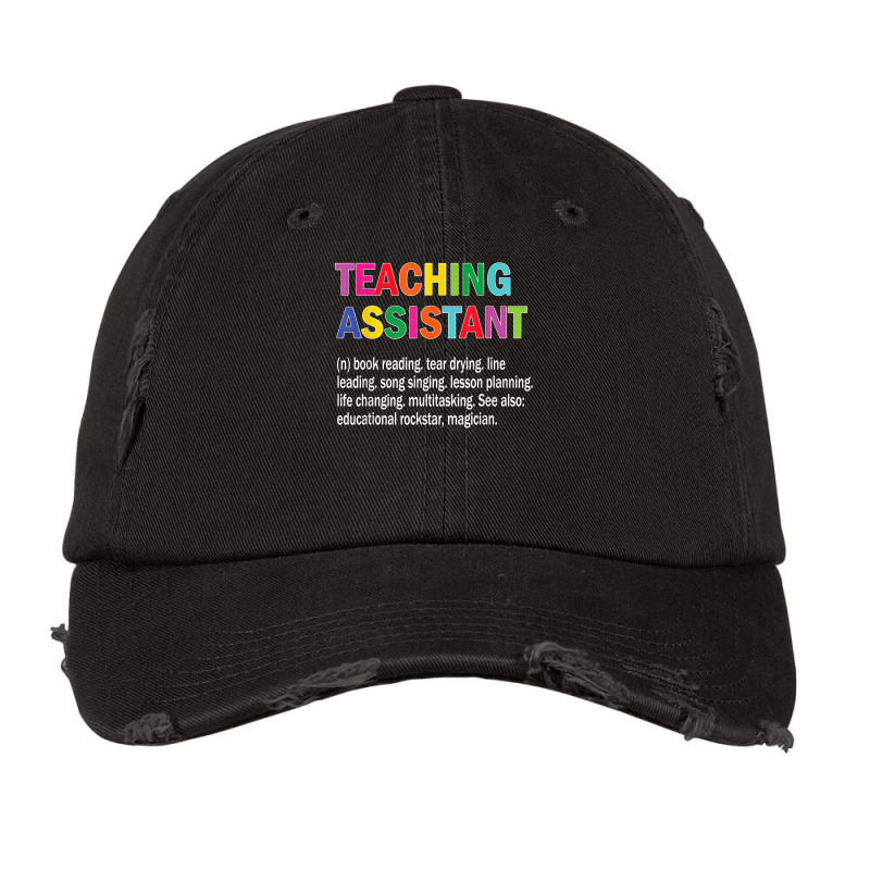 Teaching Assistant Definition  School Educational Vintage Cap by qadina | Artistshot