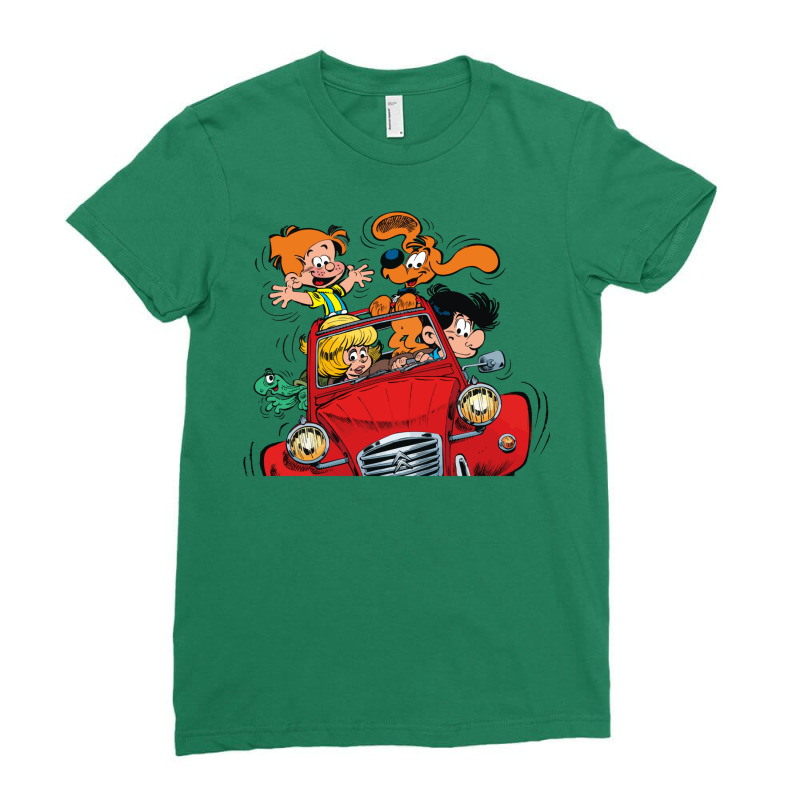 Boule Et Bill (billy And Buddy) In The Car Ladies Fitted T-Shirt by venooskafilav | Artistshot