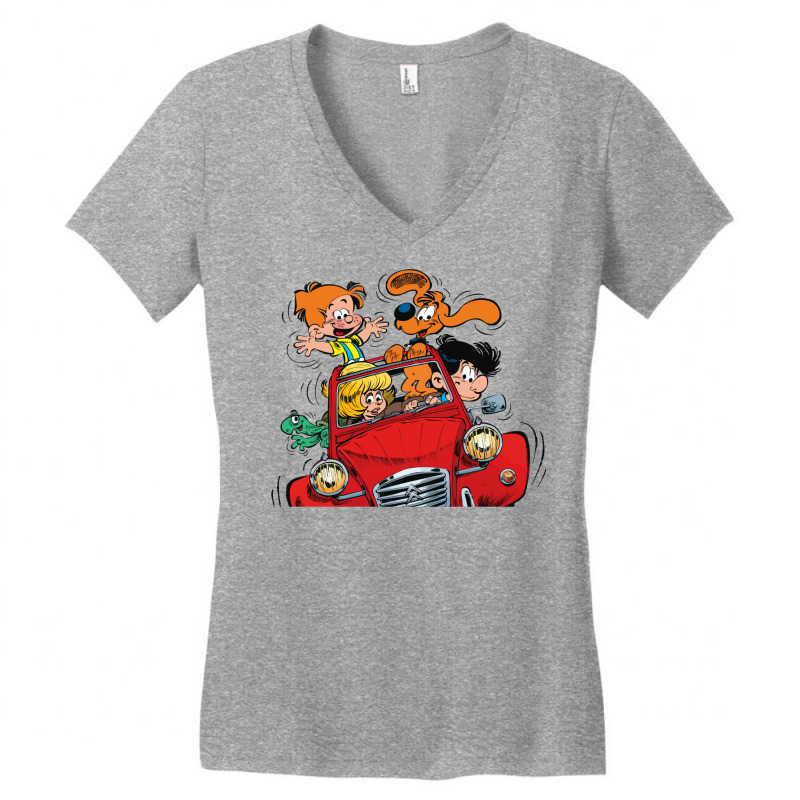 Boule Et Bill (billy And Buddy) In The Car Women's V-Neck T-Shirt by venooskafilav | Artistshot