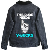 Will Work For Bucks Funny V Gifts For Bucks Rpg Ga Unisex Sherpa-lined Denim Jacket | Artistshot