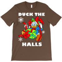 Duck The Halls Christmas Portrait T-shirt | Artistshot