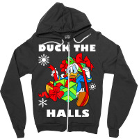 Duck The Halls Christmas Portrait Zipper Hoodie | Artistshot