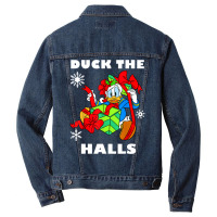 Duck The Halls Christmas Portrait Men Denim Jacket | Artistshot