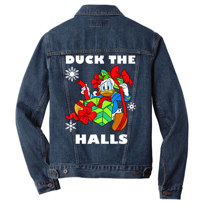 Duck The Halls Christmas Portrait Men Denim Jacket by venooskafilav | Artistshot