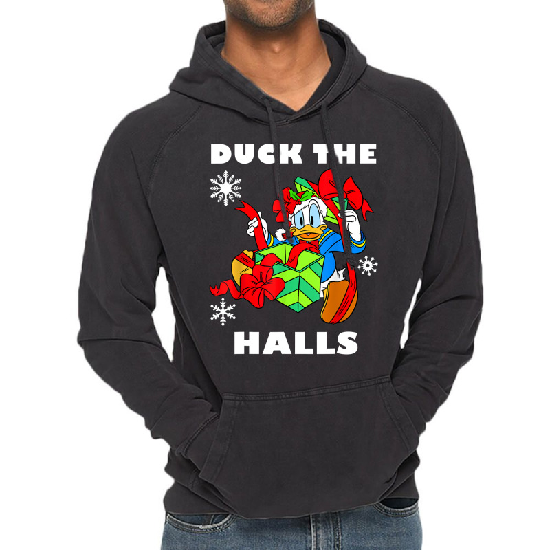 Duck The Halls Christmas Portrait Vintage Hoodie by venooskafilav | Artistshot