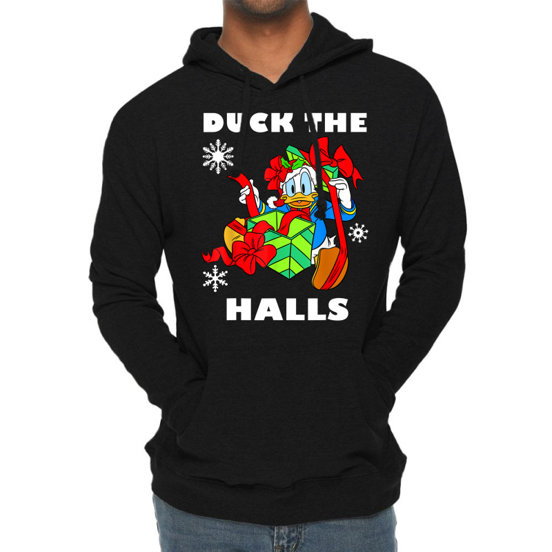 Duck The Halls Christmas Portrait Lightweight Hoodie by venooskafilav | Artistshot