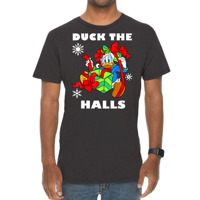 Duck The Halls Christmas Portrait Vintage T-Shirt by venooskafilav | Artistshot