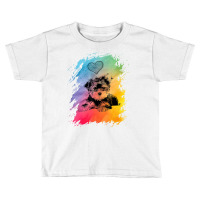 Shirt With Yorkie Dog Motif Colour Gradient Heart Toddler T-shirt | Artistshot