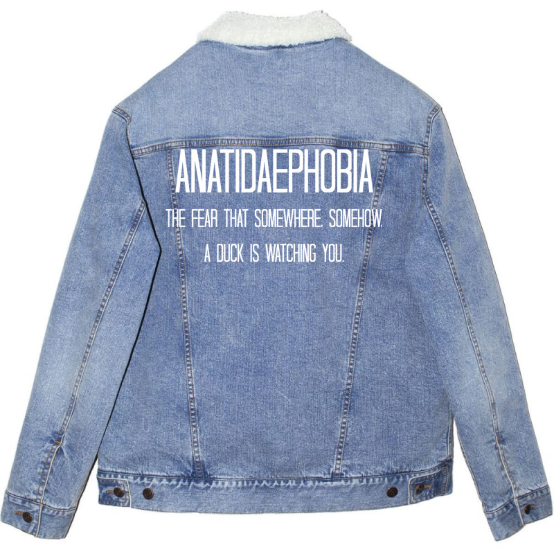 Anatidaephobia   The Fear That Somewhere Unisex Sherpa-lined Denim Jacket | Artistshot