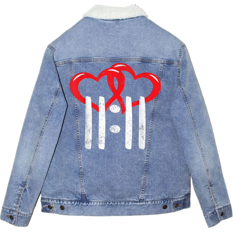 Twin Flame Soul Mate 1111 Heart Eleven Tee Shirt T Unisex Sherpa-lined Denim Jacket | Artistshot