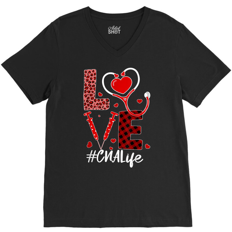 Tu Love Stethoscope Heart Cna Valentines Day Costu V-neck Tee | Artistshot