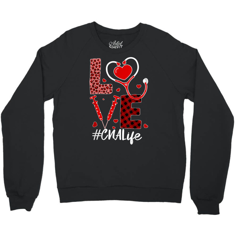 Tu Love Stethoscope Heart Cna Valentines Day Costu Crewneck Sweatshirt | Artistshot