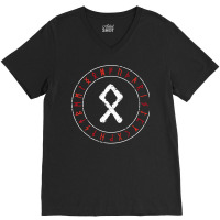 Viking Rune Othala Runic Circle Norse Mythology Ce V-neck Tee | Artistshot