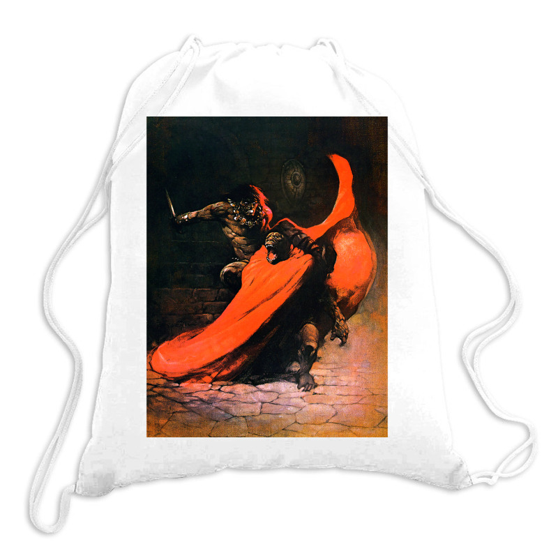 Frank Frazetta   Conan The Barbarian 1 Drawstring Bags by wollapgali | Artistshot