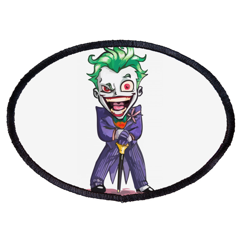 Joker (dc)  (low Poly Abstract) Fanart (zoomout Effect) Oval Patch | Artistshot