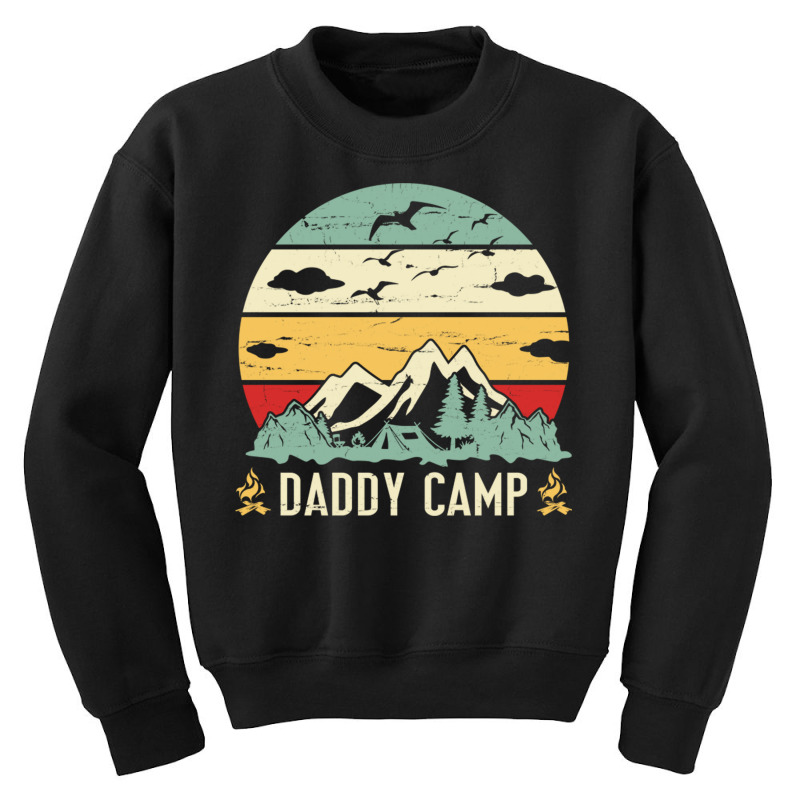 Mountain Tree Campfire Happy Camping Day Daddy Cam Youth Sweatshirt by DonoArt | Artistshot