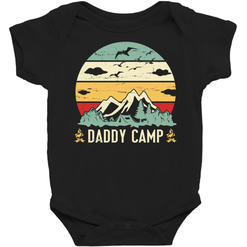 Mountain Tree Campfire Happy Camping Day Daddy Cam Baby Bodysuit by DonoArt | Artistshot