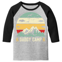 Mountain Tree Campfire Happy Camping Day Daddy Cam Youth 3/4 Sleeve | Artistshot