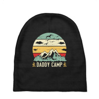 Mountain Tree Campfire Happy Camping Day Daddy Cam Baby Beanies | Artistshot