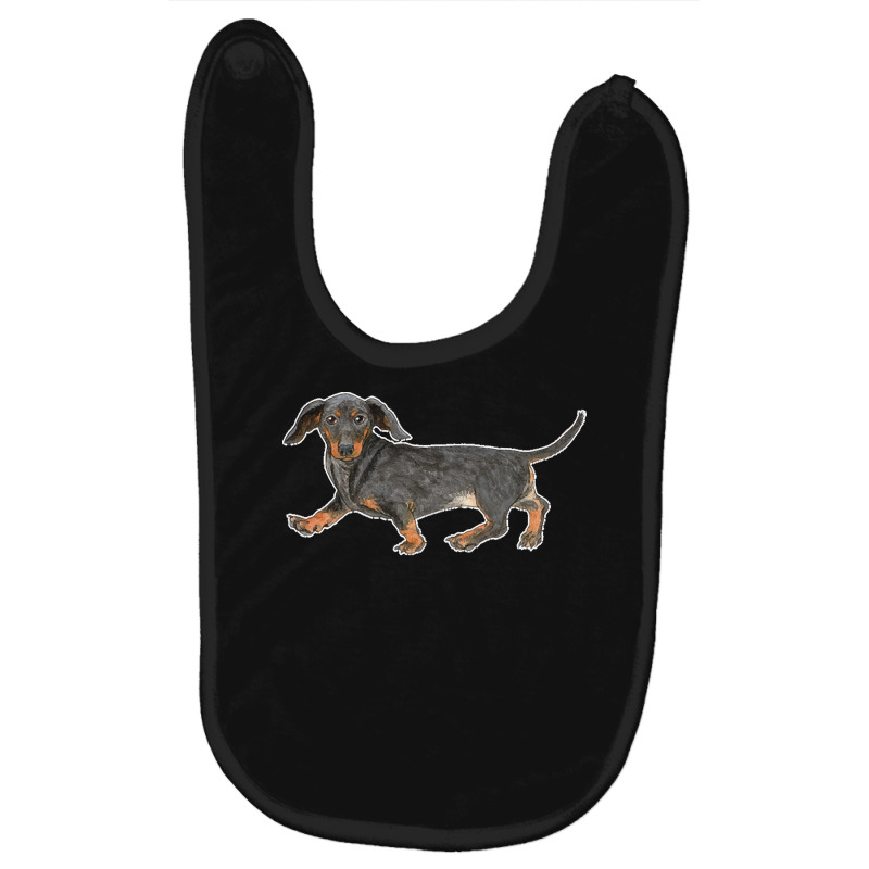 Dachshund T  Shirt Black And Tan Dachshund T  Shirt Baby Bibs by misael23496 | Artistshot