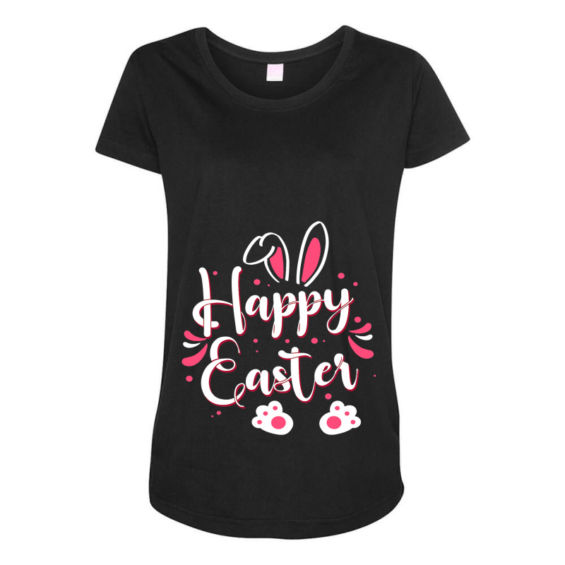 Happy Easter Rabbit With Bunny Ears And Bunny Paws Maternity Scoop Neck T-shirt by JESSICASIMONSEN | Artistshot