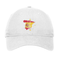 Spanish Map And Flag Souvenir   Distressed Espana Adjustable Cap | Artistshot