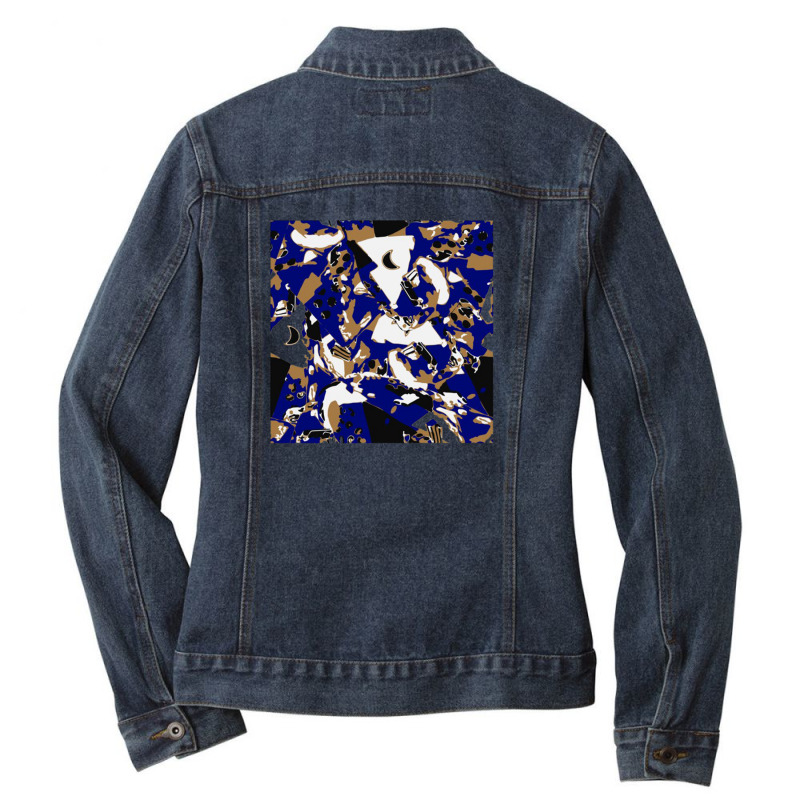 Sliced Oranges With Aromatic Cloves White Wood Texture 47607354 Ladies Denim Jacket by agus03 | Artistshot