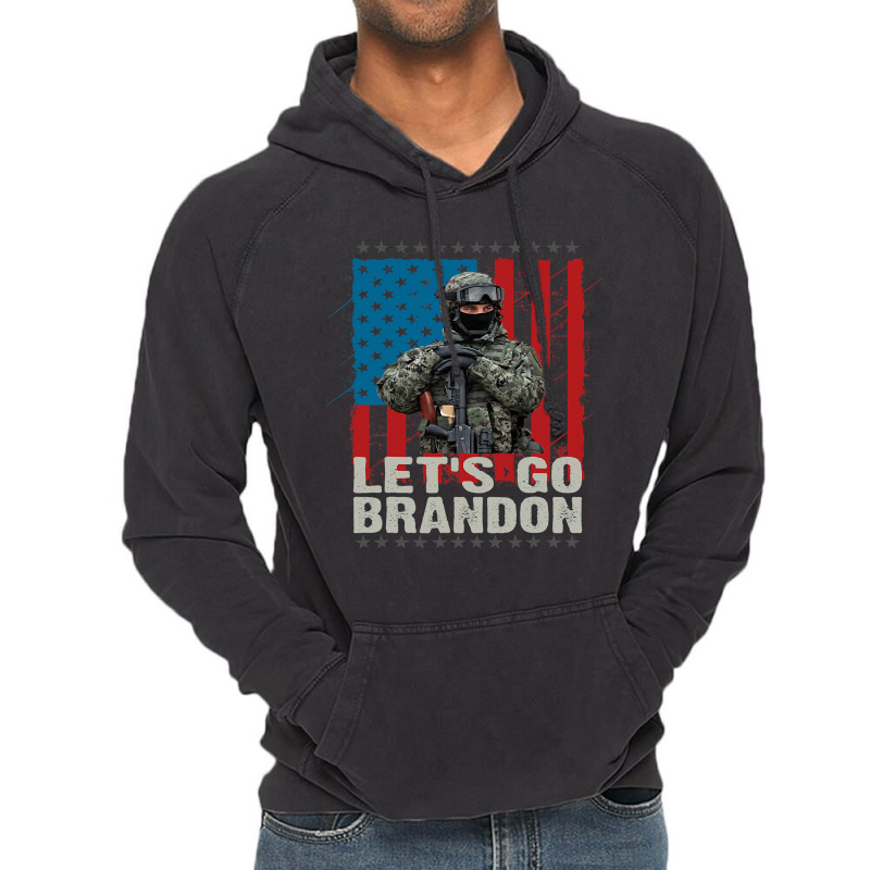 Lets Go Brandon Veteran Soldier American Flag Map Vintage Hoodie | Artistshot