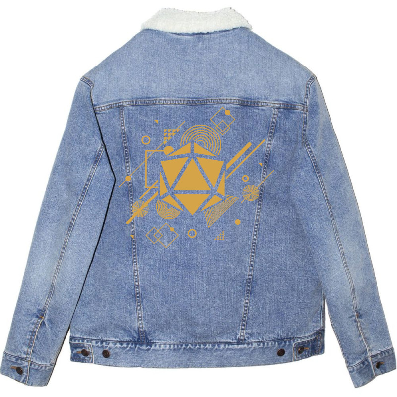 Retro Narrator Polyhedral D20 Dice Unisex Sherpa-lined Denim Jacket | Artistshot