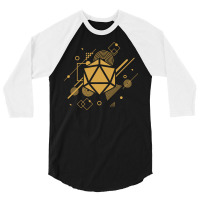 Retro Narrator Polyhedral D20 Dice 3/4 Sleeve Shirt | Artistshot