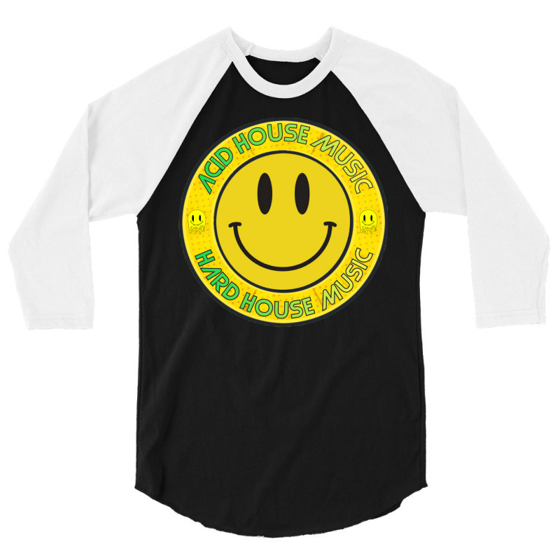 Acid House Hard House Badge 3/4 Sleeve Shirt by mosbahgurkov6 | Artistshot