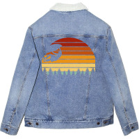 Vintage Sunset Climbing Gift For Climbers And Boul Unisex Sherpa-lined Denim Jacket | Artistshot