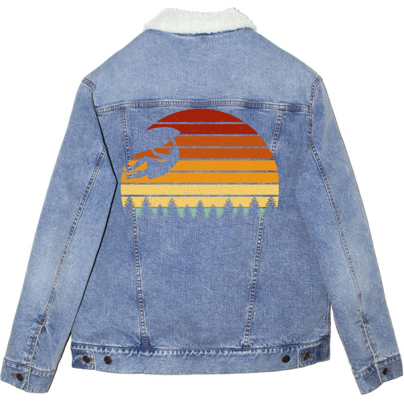 Vintage Sunset Climbing Gift For Climbers And Boul Unisex Sherpa-lined Denim Jacket | Artistshot