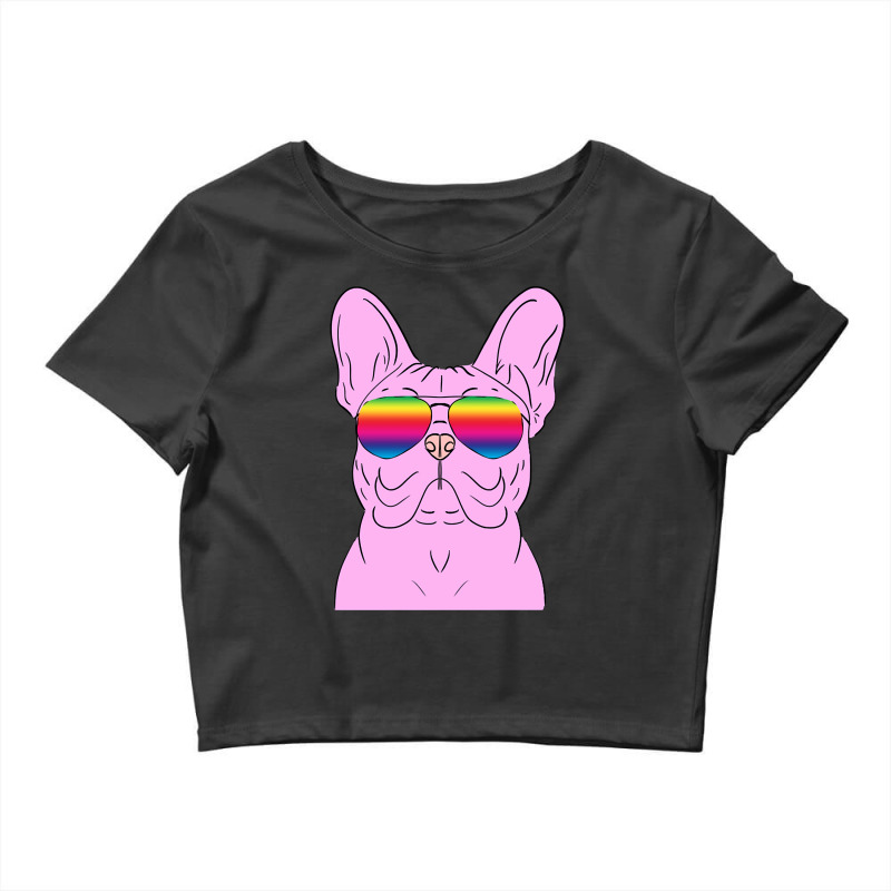 Trending Hipster Pink Frenchie French Bulldog Dog Crop Top by rebeccacameron | Artistshot