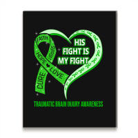 Limited Edition His Fight Is My Fight Ribbon Heart Metal Print Vertical | Artistshot