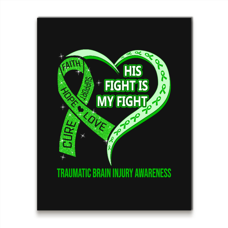 Limited Edition His Fight Is My Fight Ribbon Heart Metal Print Vertical | Artistshot