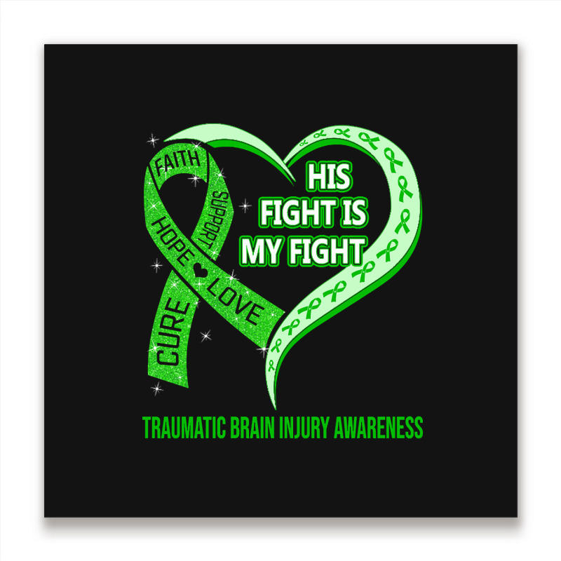 Limited Edition His Fight Is My Fight Ribbon Heart Metal Print Square | Artistshot