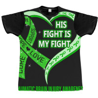 Limited Edition His Fight Is My Fight Ribbon Heart Graphic T-shirt | Artistshot